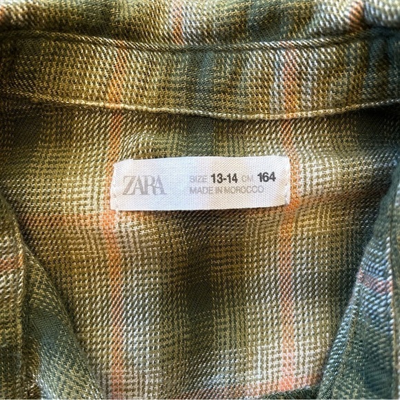 Zara Girls Plaid Wrap Dress/Size 13-14 - Picture 5 of 5